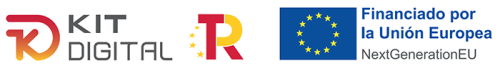 Logotipos del Kit Digital, Plan de Recuperación y Financiado por la Unión Europea — NextGenerationEU